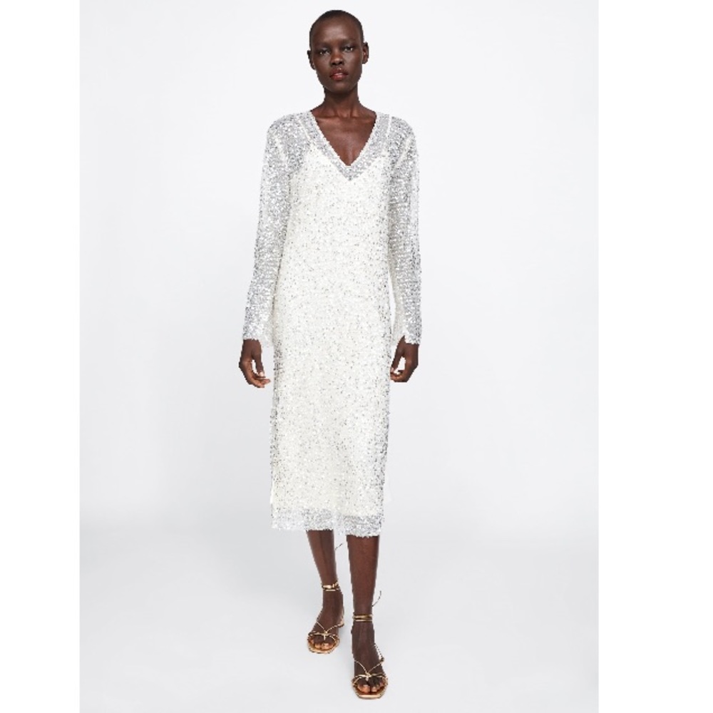 Zara sequin midi dress